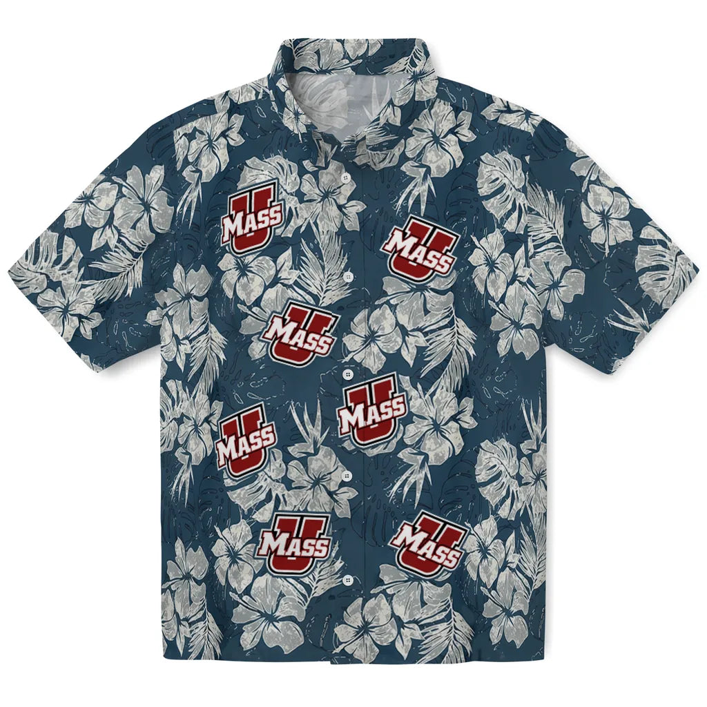 UMass Minutemen Hawaiian Shirt - Hibiscus Flowers | Hula Hawaiian Shirts