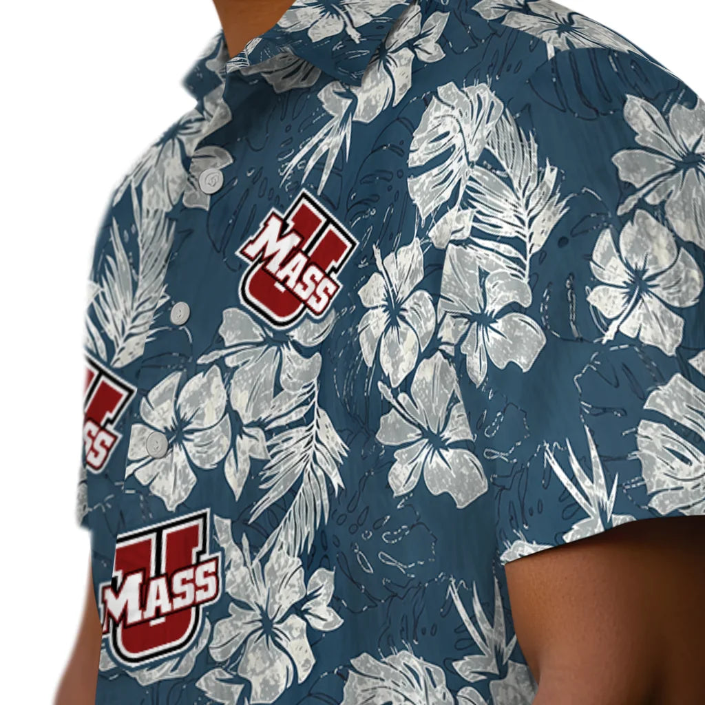 UMass Minutemen Hawaiian Shirt - Hibiscus Flowers | Hula Hawaiian Shirts