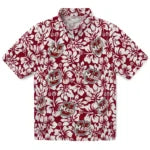 UMass Minutemen Hawaiian Shirt - Hibiscus Motif | Hula Hawaiian Shirts