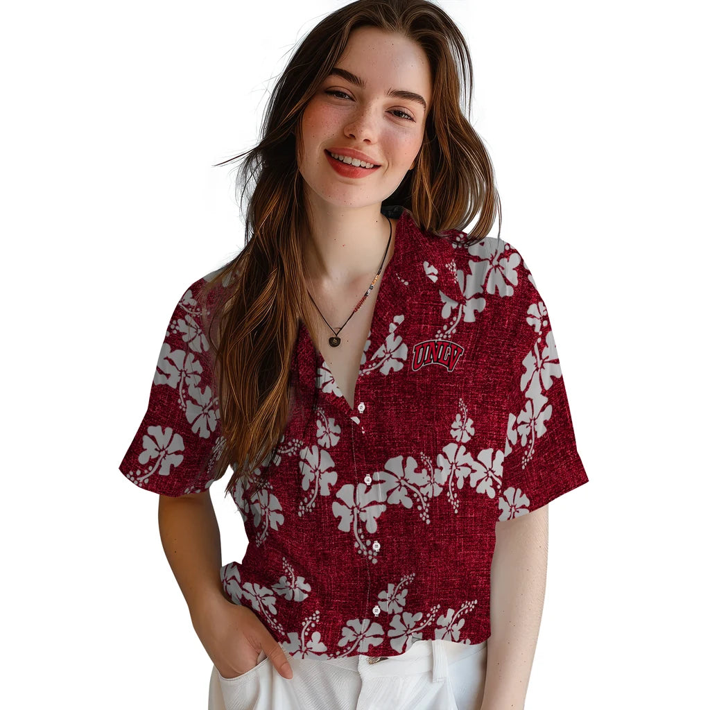 UNLV Rebels Hawaiian Shirt - 50th State Flower | Hula Hawaiian Shirts