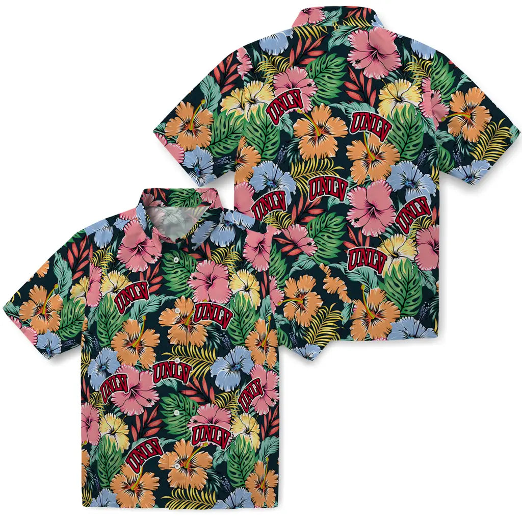 UNLV Rebels Hawaiian Shirt - Brilliant Hibiscus Garden | Hula Hawaiian Shirts