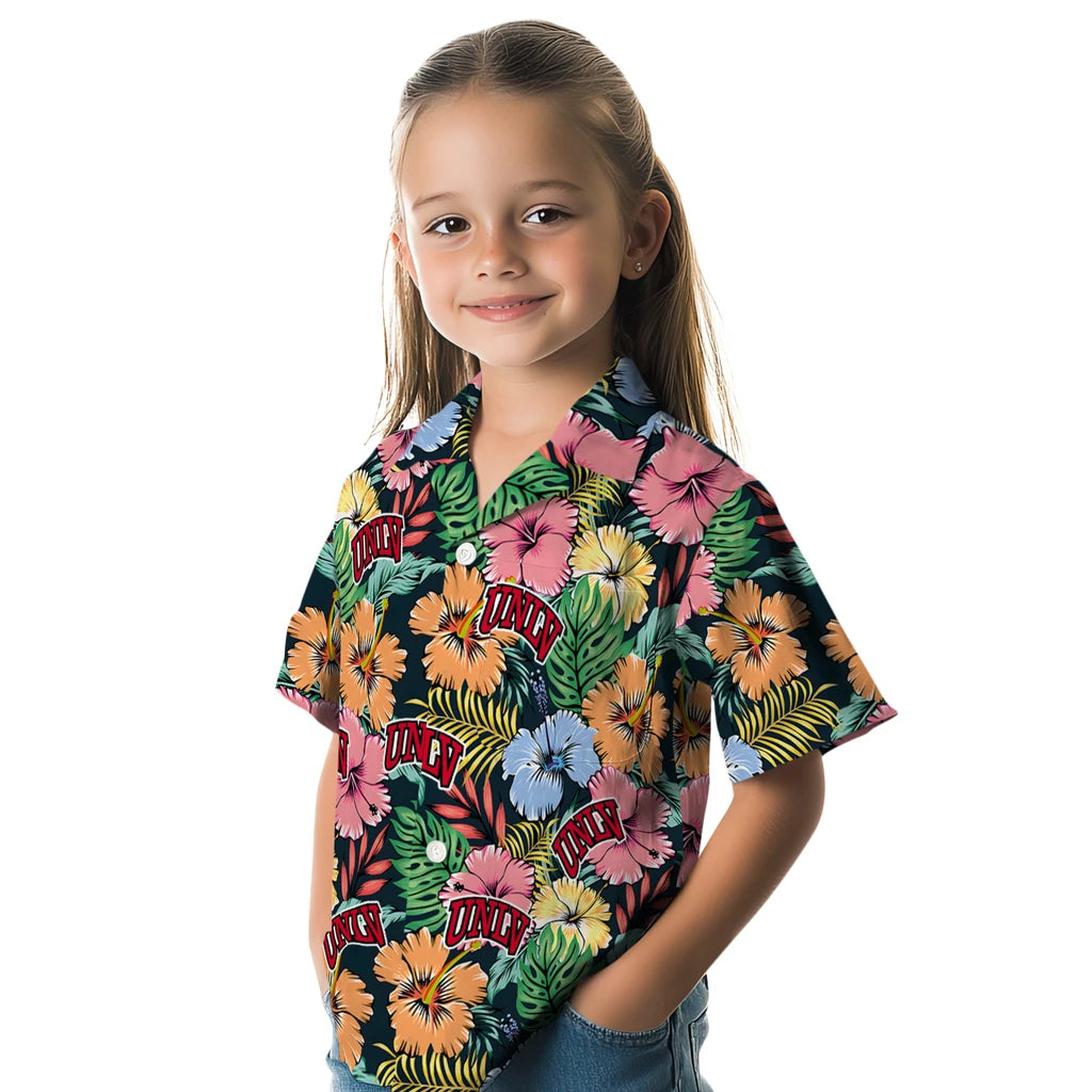 UNLV Rebels Hawaiian Shirt - Brilliant Hibiscus Garden | Hula Hawaiian Shirts