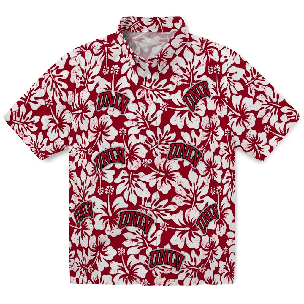 UNLV Rebels Hawaiian Shirt - Hibiscus Motif | Hula Hawaiian Shirts