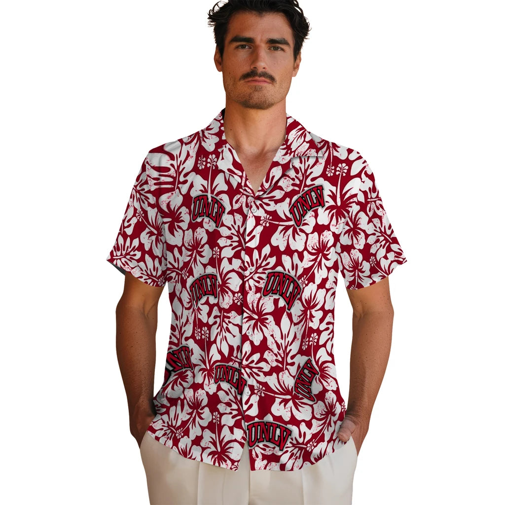UNLV Rebels Hawaiian Shirt - Hibiscus Motif | Hula Hawaiian Shirts