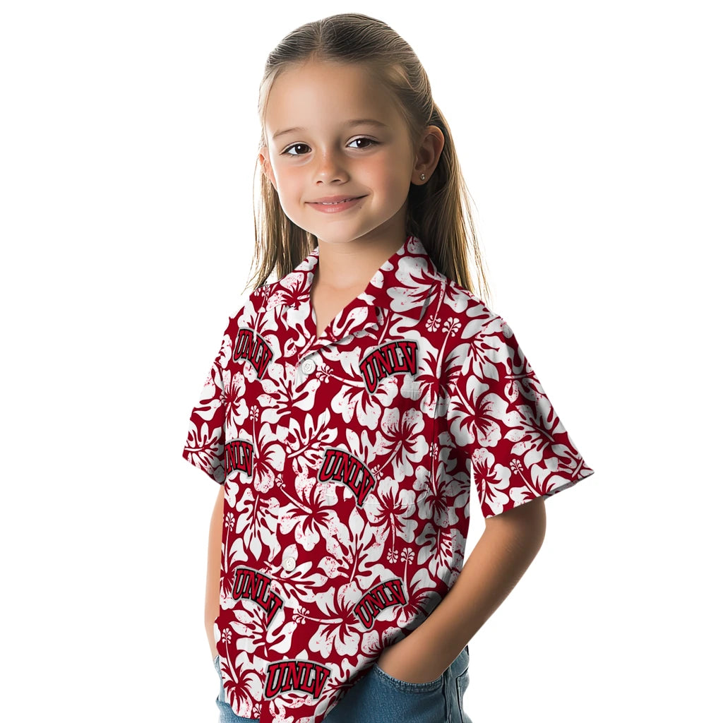 UNLV Rebels Hawaiian Shirt - Hibiscus Motif | Hula Hawaiian Shirts