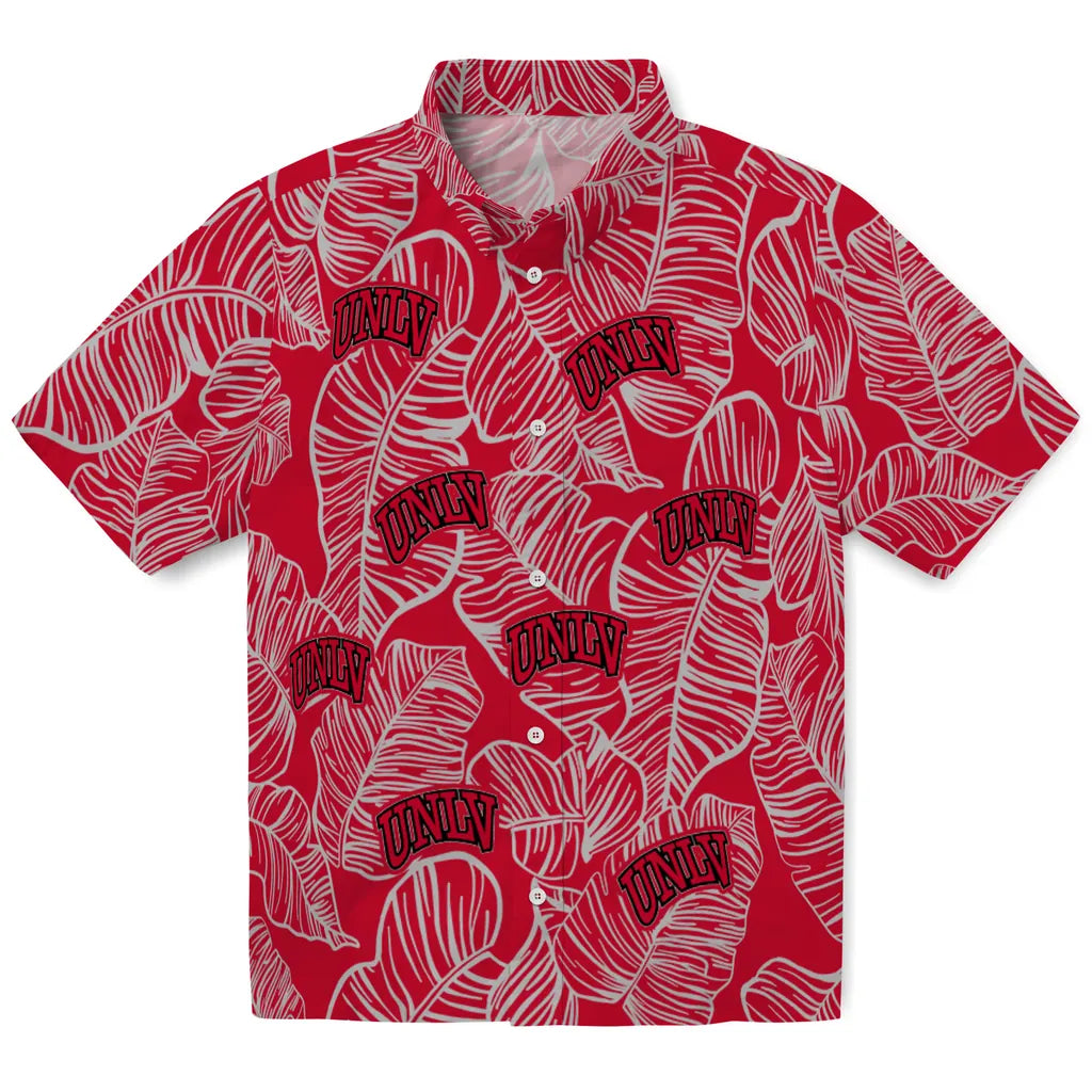 UNLV Rebels Hawaiian Shirt - Leaf Outline | Hula Hawaiian Shirts