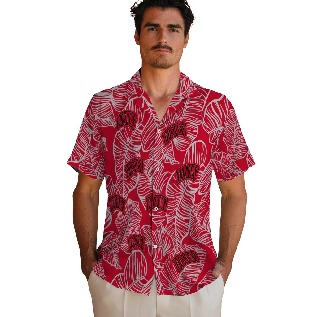 UNLV Rebels Hawaiian Shirt - Leaf Outline | Hula Hawaiian Shirts