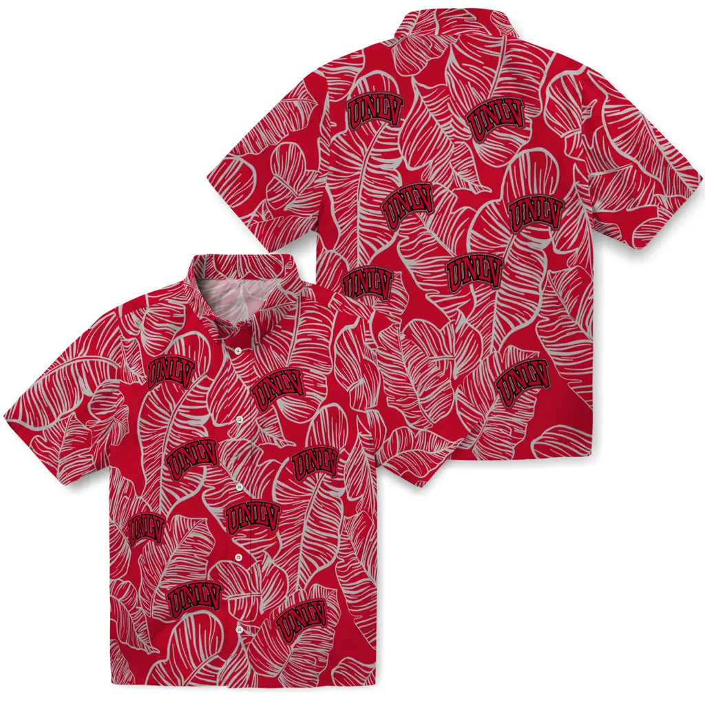 UNLV Rebels Hawaiian Shirt - Leaf Outline | Hula Hawaiian Shirts