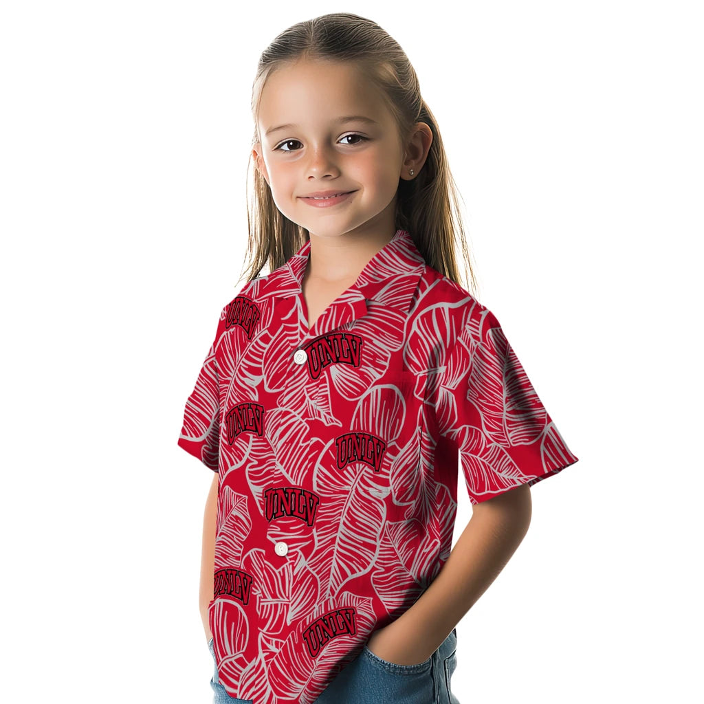 UNLV Rebels Hawaiian Shirt - Leaf Outline | Hula Hawaiian Shirts