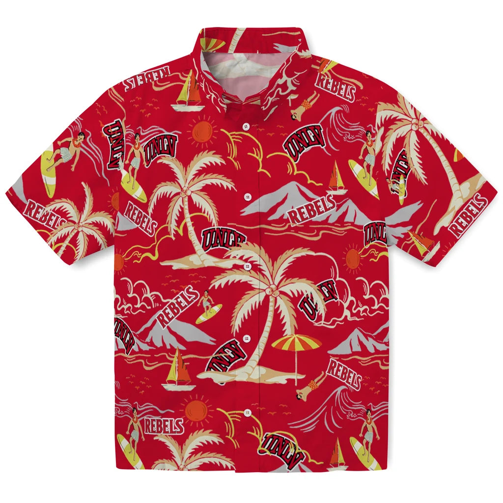 UNLV Rebels Hawaiian Shirt - Palm Tree Island | Hula Hawaiian Shirts