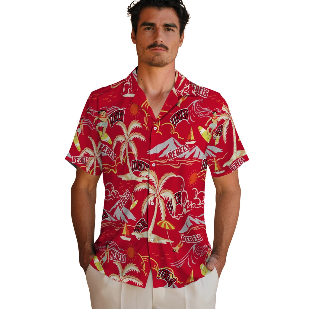 UNLV Rebels Hawaiian Shirt - Palm Tree Island | Hula Hawaiian Shirts