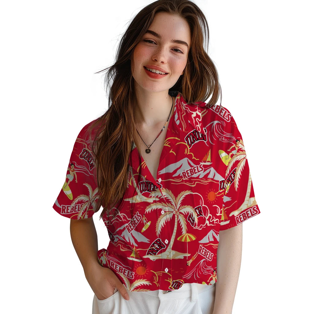 UNLV Rebels Hawaiian Shirt - Palm Tree Island | Hula Hawaiian Shirts