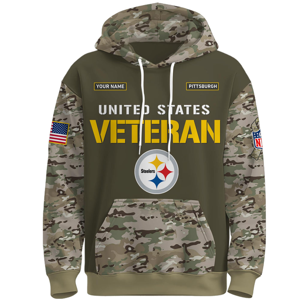Pittsburgh Steelers Salute to Service Veteran Hoodie and Cap – 2025 Exclusive NFL Military Appreciation Gear - LeagueLockerGear