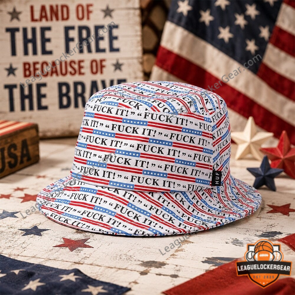 HUF USA "Fuck It" American Flag Print Bucket Hat - LeagueLockerGear