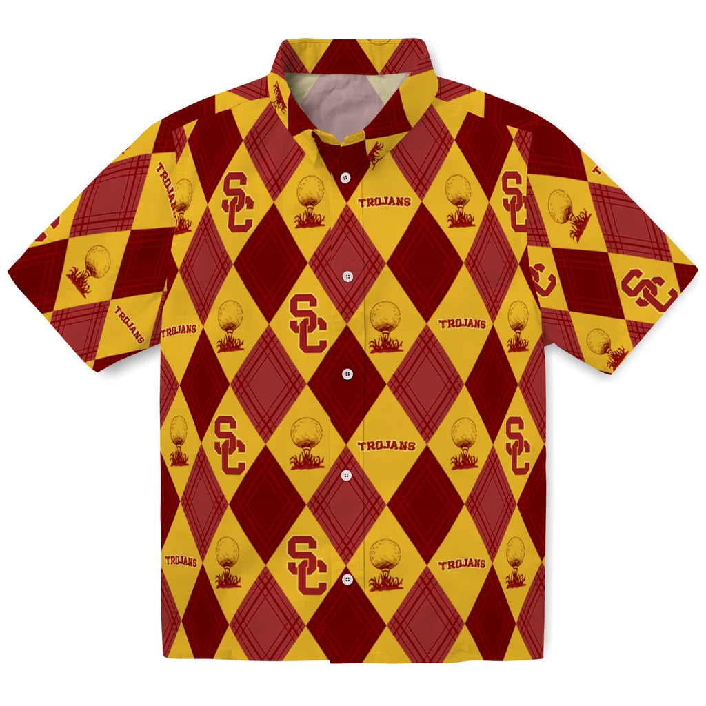 USC Trojans Hawaiian Shirt - Golfing Plaid | Hula Hawaiian Shirts