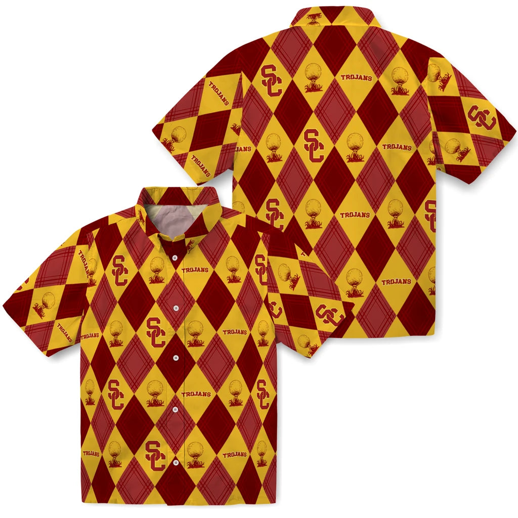 USC Trojans Hawaiian Shirt - Golfing Plaid | Hula Hawaiian Shirts