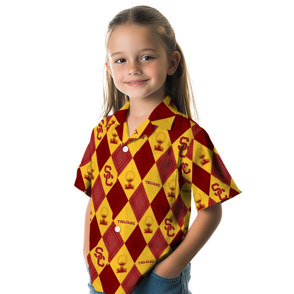 USC Trojans Hawaiian Shirt - Golfing Plaid | Hula Hawaiian Shirts