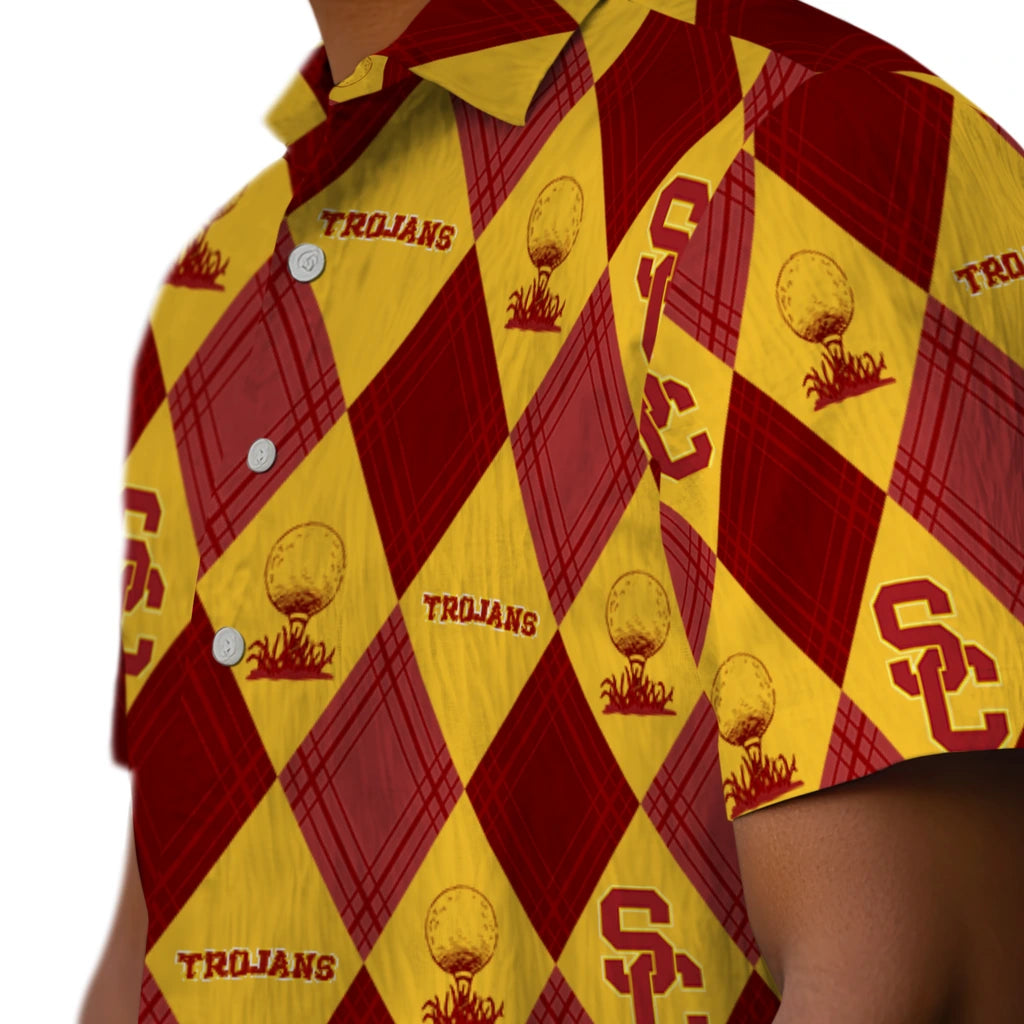 USC Trojans Hawaiian Shirt - Golfing Plaid | Hula Hawaiian Shirts