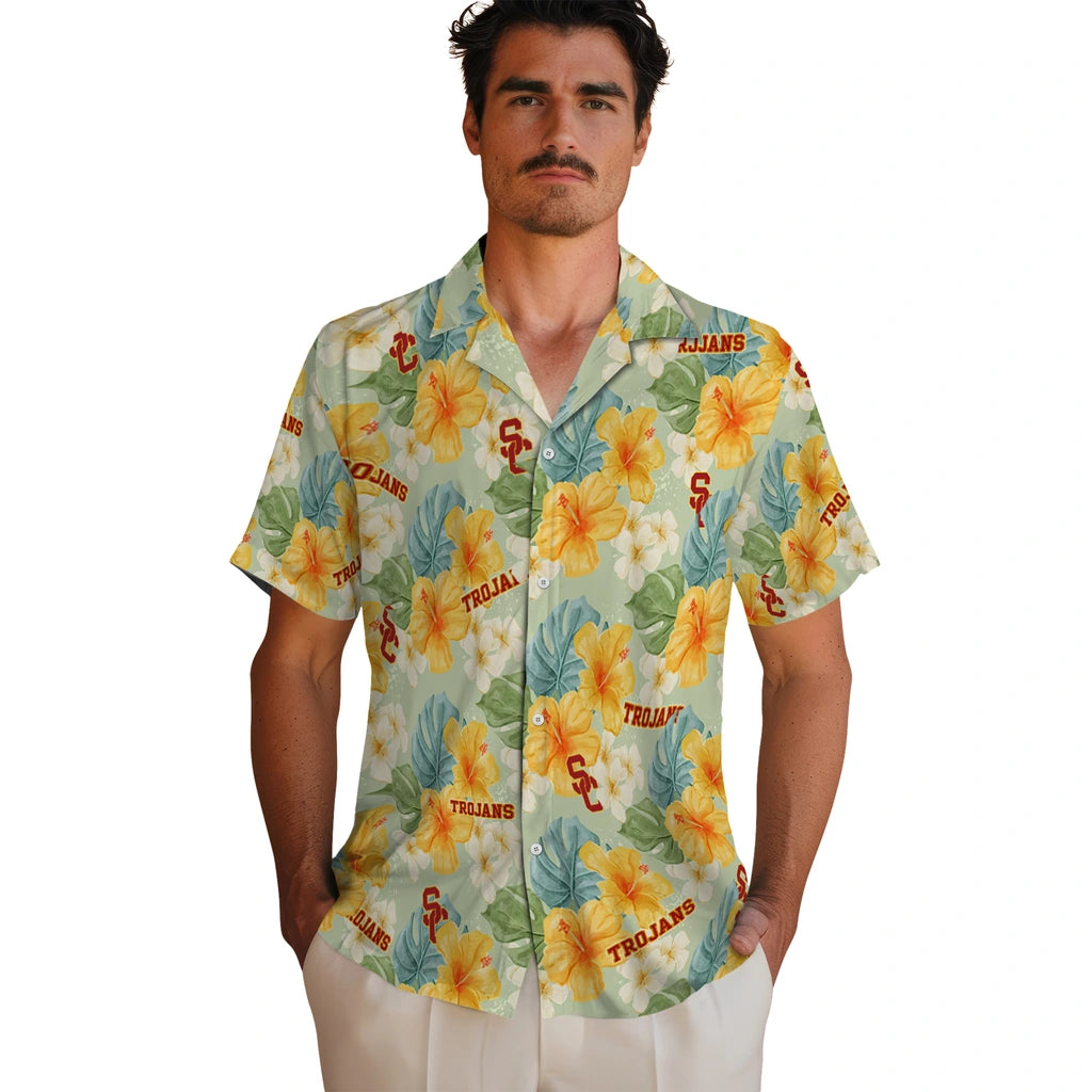 USC Trojans Hawaiian Shirt - Hibiscus Mood | Hula Hawaiian Shirts
