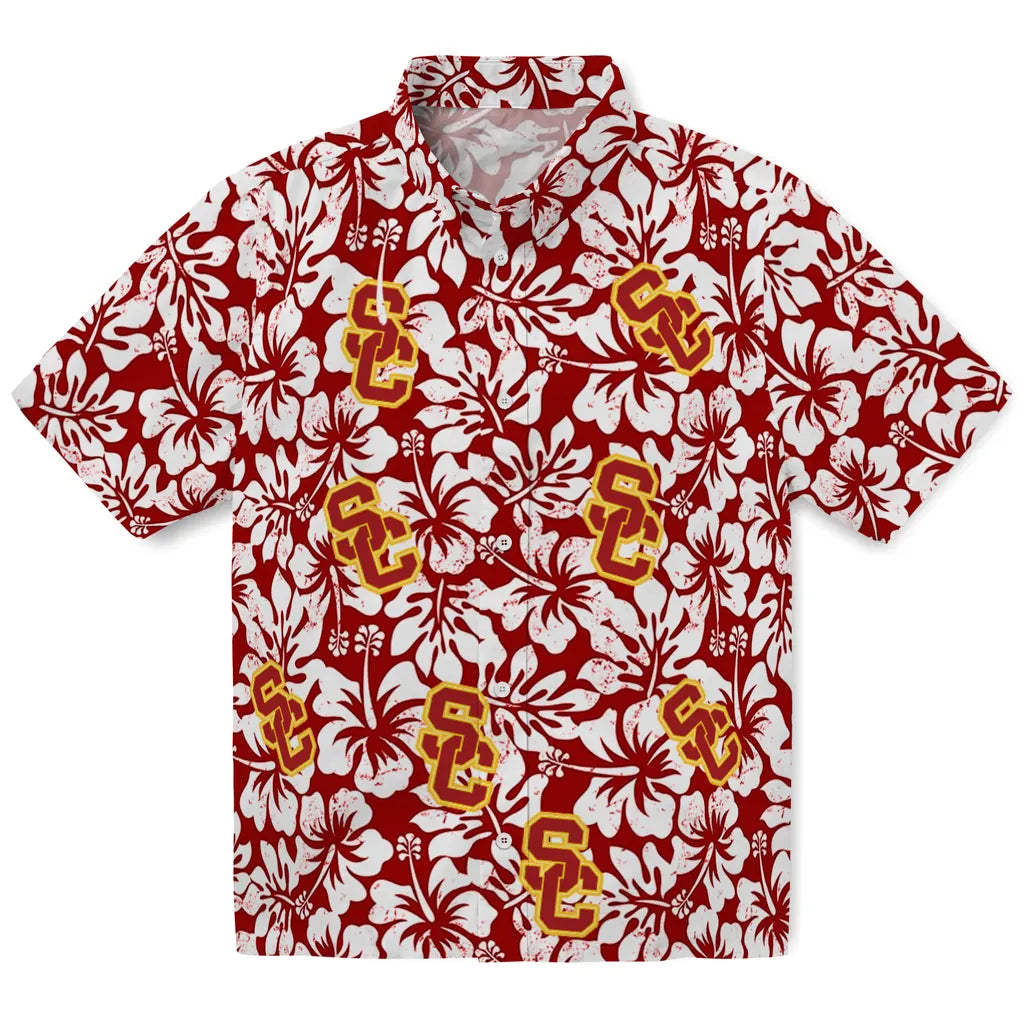 USC Trojans Hawaiian Shirt - Hibiscus Motif | Hula Hawaiian Shirts