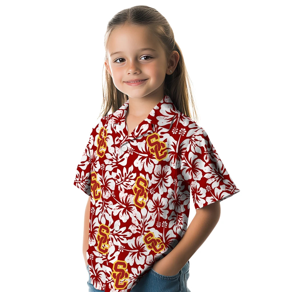 USC Trojans Hawaiian Shirt - Hibiscus Motif | Hula Hawaiian Shirts
