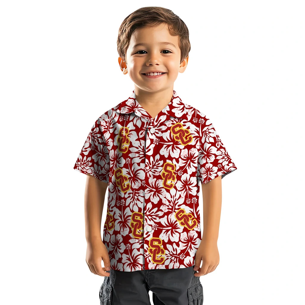 USC Trojans Hawaiian Shirt - Hibiscus Motif | Hula Hawaiian Shirts