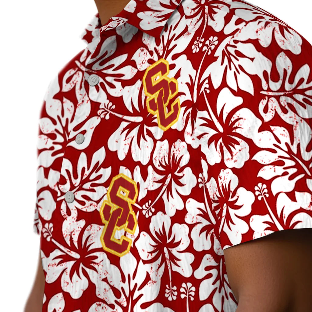 USC Trojans Hawaiian Shirt - Hibiscus Motif | Hula Hawaiian Shirts