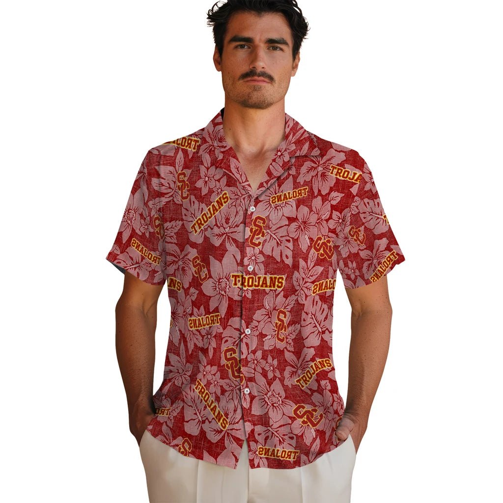 USC Trojans Hawaiian Shirt - Hibiscus Oasis | Hula Hawaiian Shirts