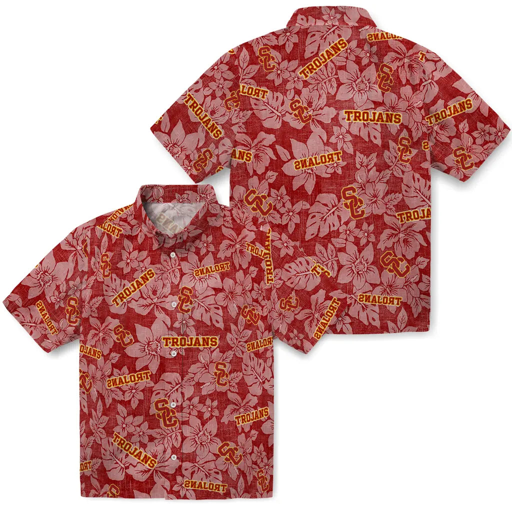 USC Trojans Hawaiian Shirt - Hibiscus Oasis | Hula Hawaiian Shirts