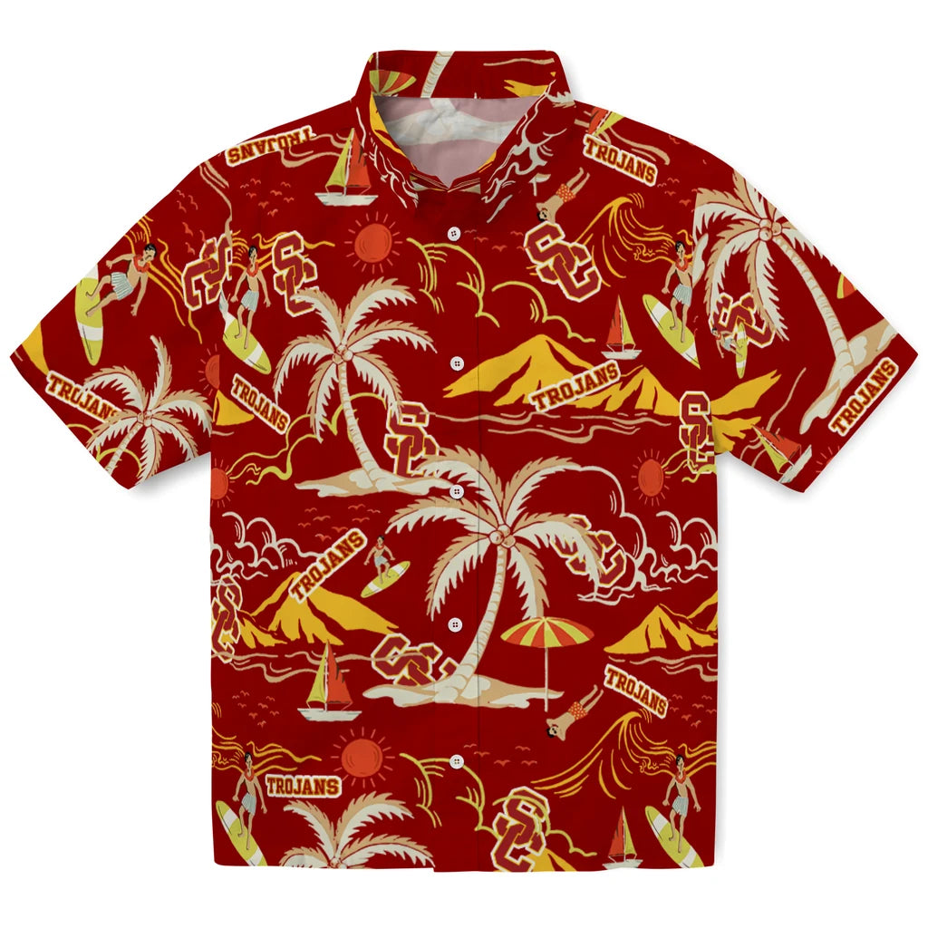 USC Trojans Hawaiian Shirt - Palm Tree Island | Hula Hawaiian Shirts