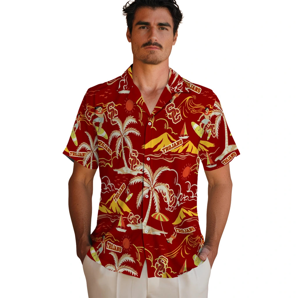 USC Trojans Hawaiian Shirt - Palm Tree Island | Hula Hawaiian Shirts