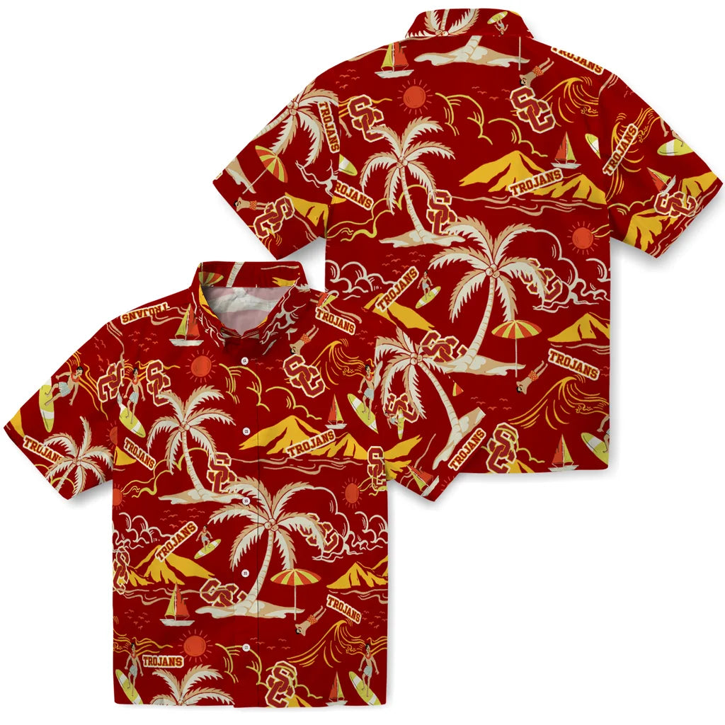 USC Trojans Hawaiian Shirt - Palm Tree Island | Hula Hawaiian Shirts