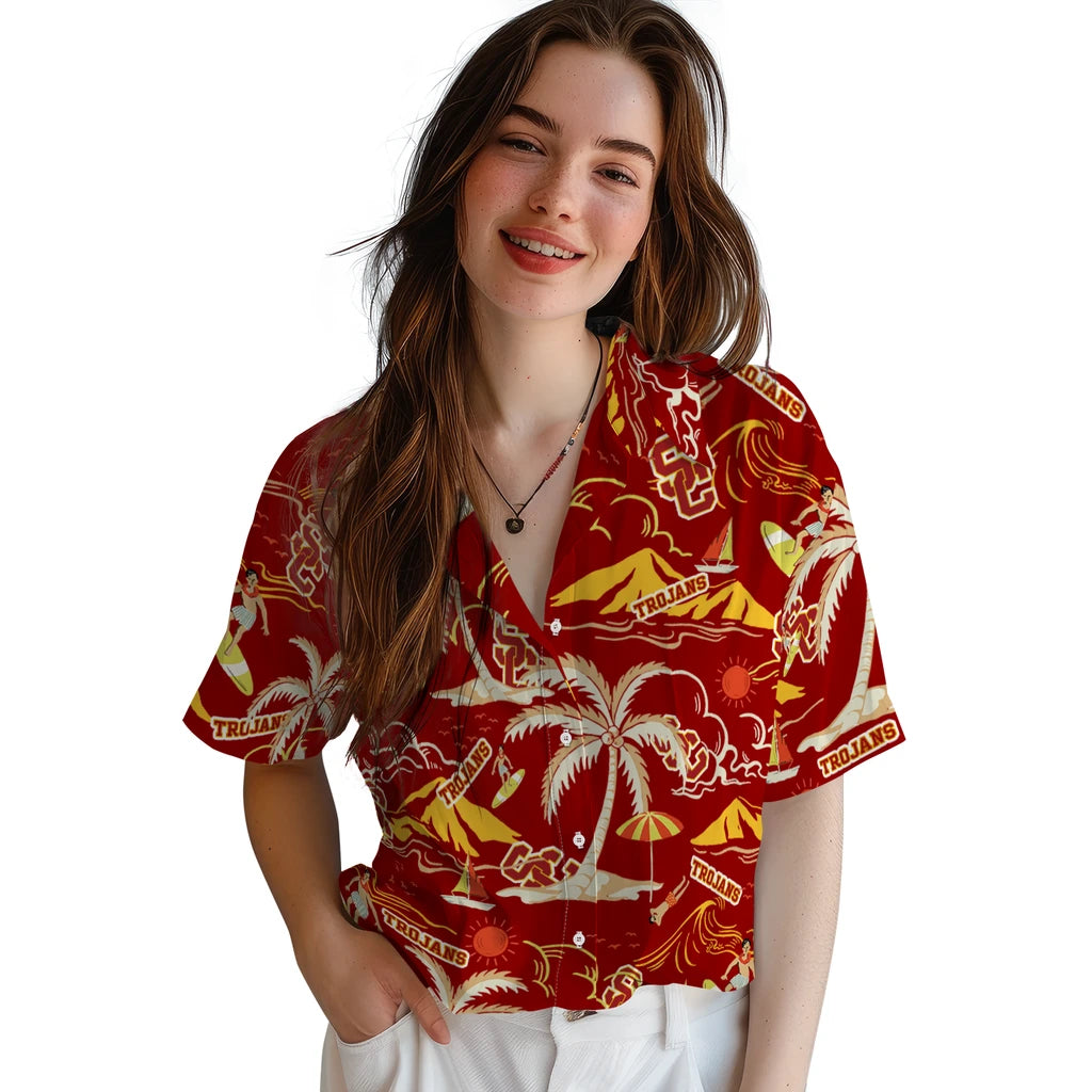 USC Trojans Hawaiian Shirt - Palm Tree Island | Hula Hawaiian Shirts