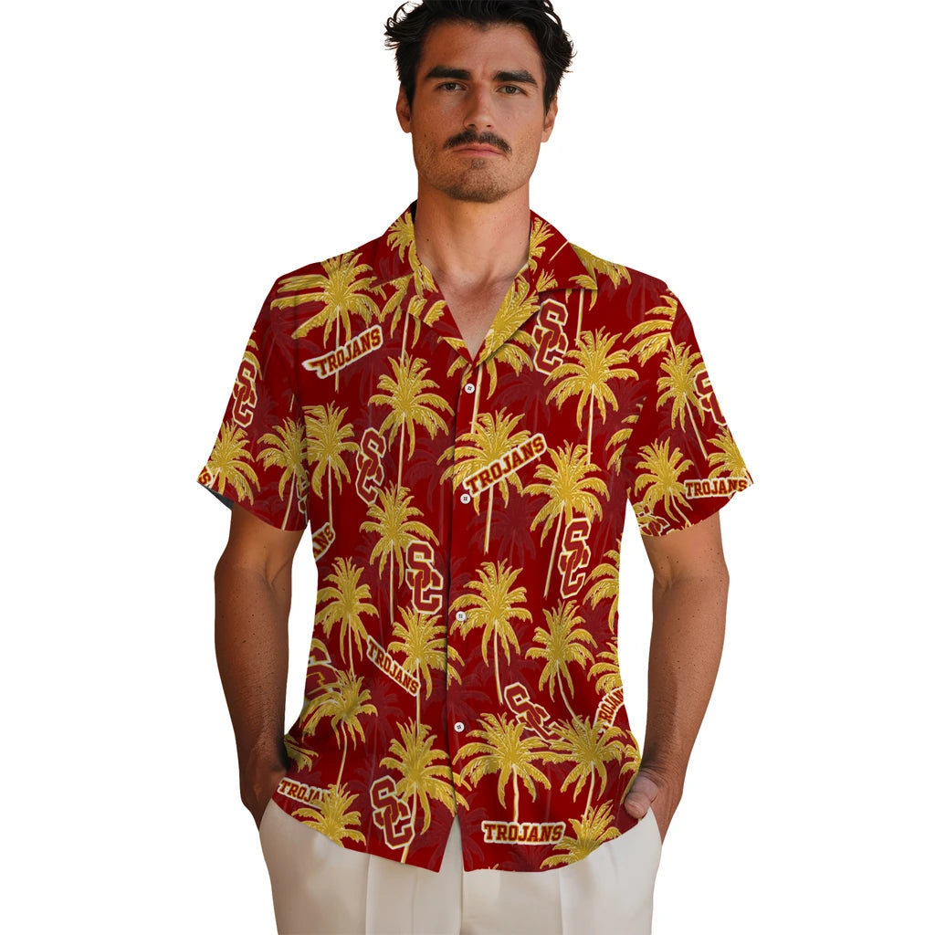 USC Trojans Hawaiian Shirt - Palm Tree Motif | Hula Hawaiian Shirts