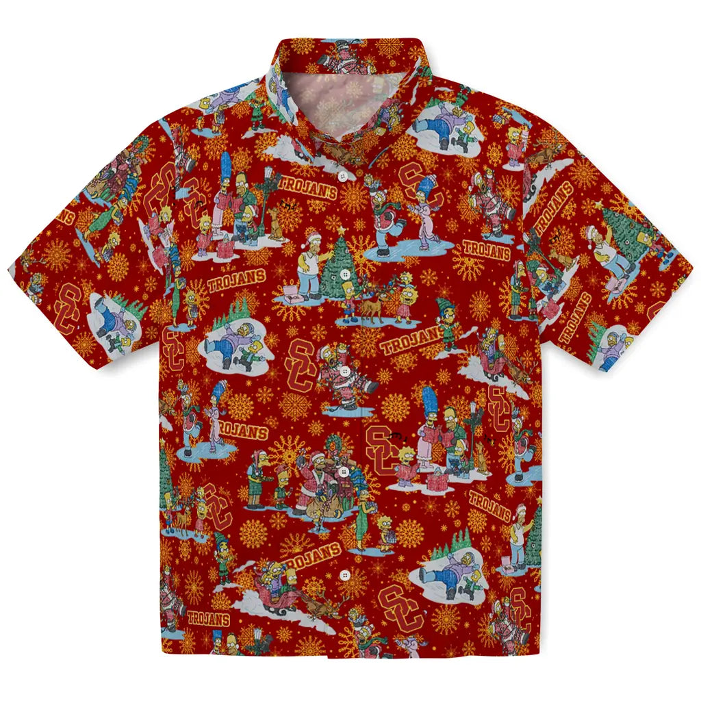 USC Trojans Hawaiian Shirt - Simpsons Christmas | Hula Hawaiian Shirts