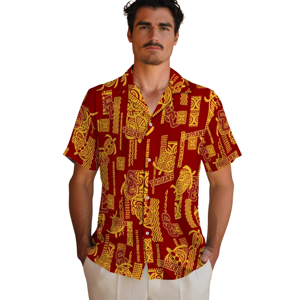 USC Trojans Hawaiian Shirt - Turtle Lines | Hula Hawaiian Shirts