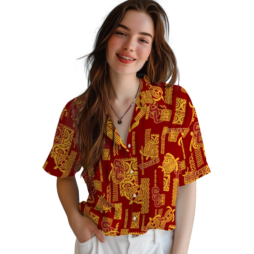 USC Trojans Hawaiian Shirt - Turtle Lines | Hula Hawaiian Shirts