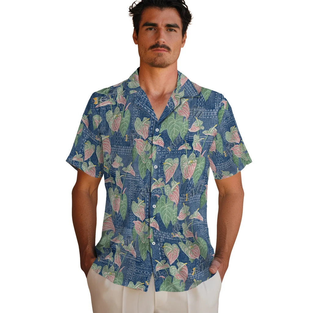 Utah Jazz Hawaiian Shirt - Anthurium Overlay | Hula Hawaiian Shirts