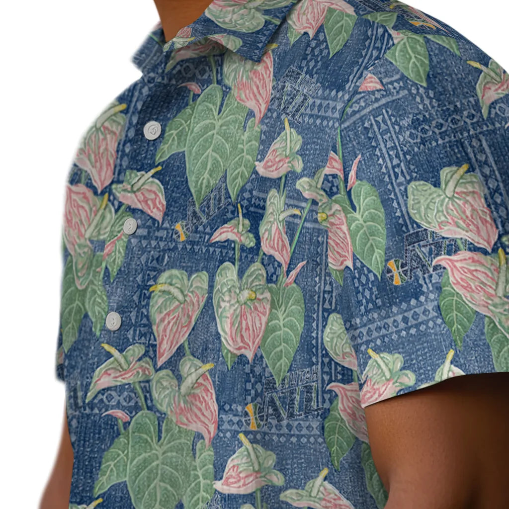 Utah Jazz Hawaiian Shirt - Anthurium Overlay | Hula Hawaiian Shirts