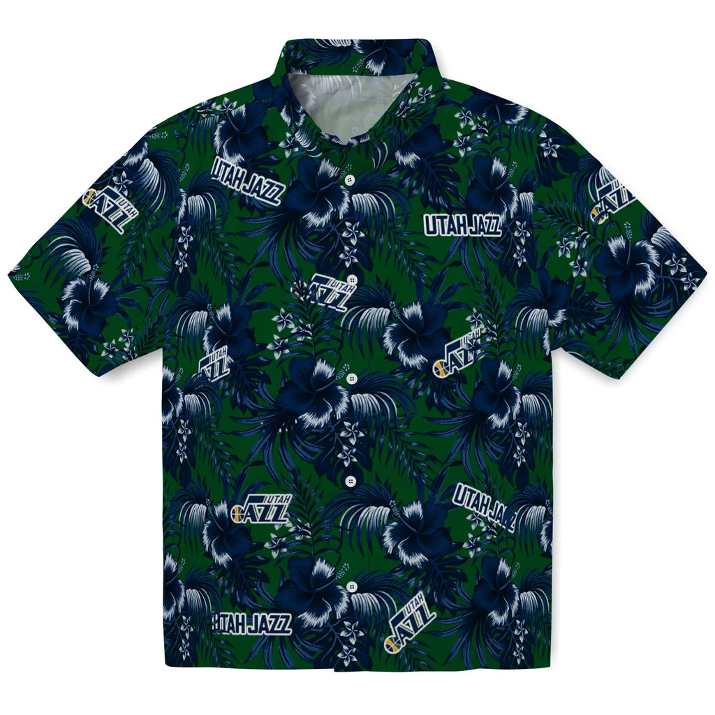 Utah Jazz Hawaiian Shirt - Hibiscus Exotic | Hula Hawaiian Shirts
