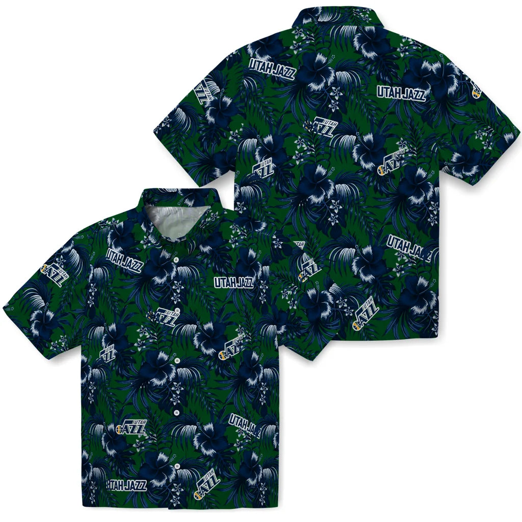 Utah Jazz Hawaiian Shirt - Hibiscus Exotic | Hula Hawaiian Shirts