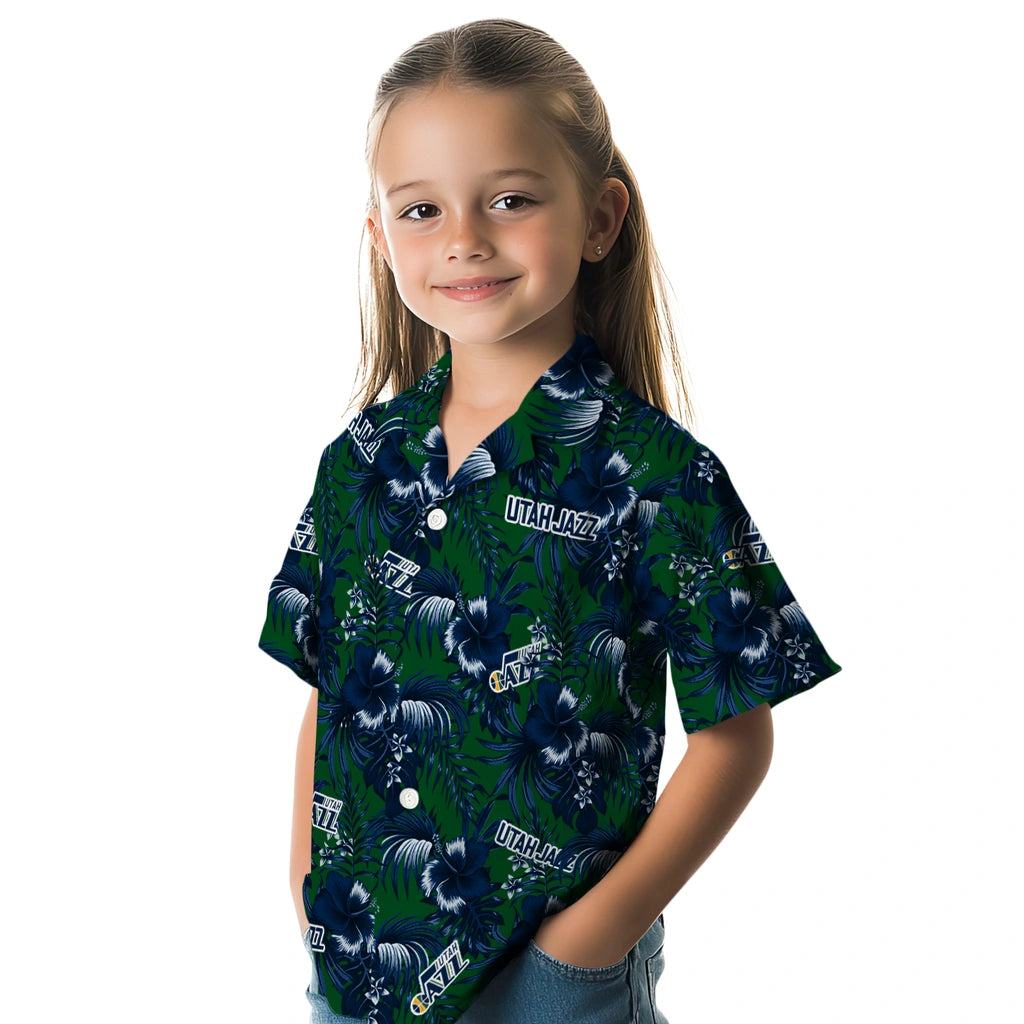 Utah Jazz Hawaiian Shirt - Hibiscus Exotic | Hula Hawaiian Shirts