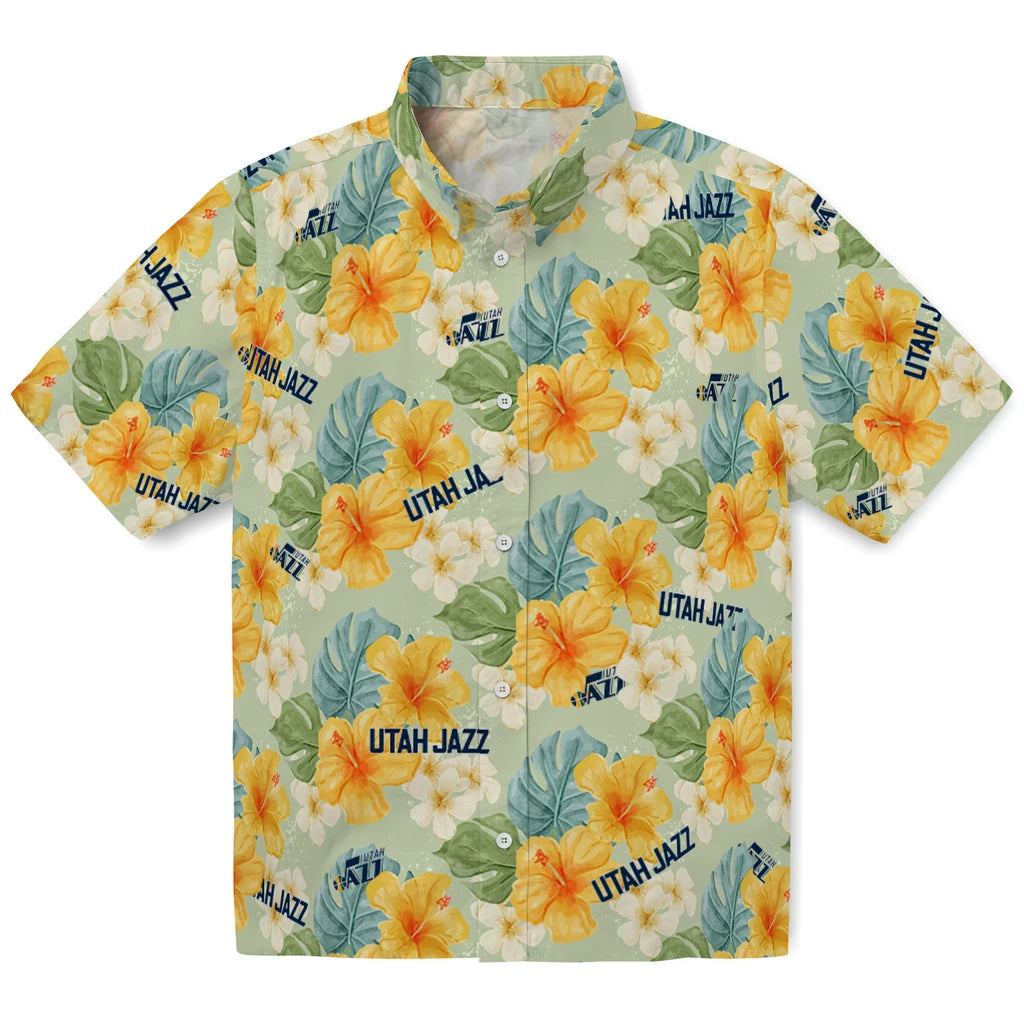 Utah Jazz Hawaiian Shirt - Hibiscus Mood | Hula Hawaiian Shirts