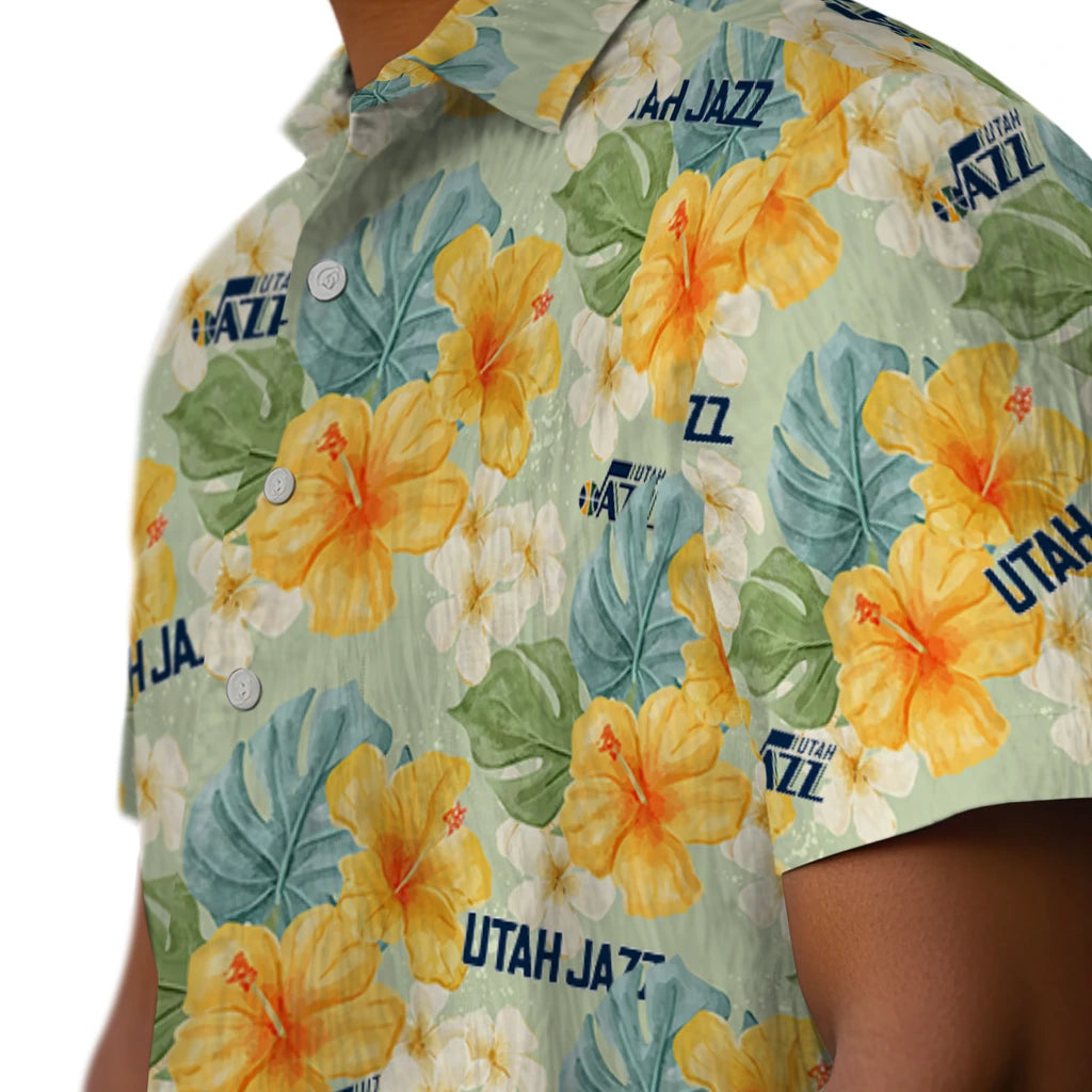 Utah Jazz Hawaiian Shirt - Hibiscus Mood | Hula Hawaiian Shirts