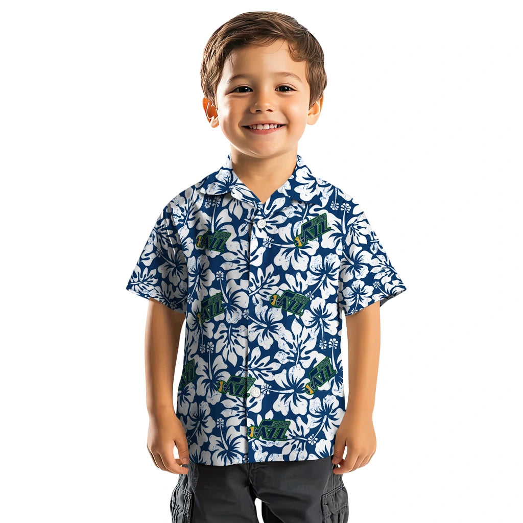 Utah Jazz Hawaiian Shirt - Hibiscus Motif | Hula Hawaiian Shirts