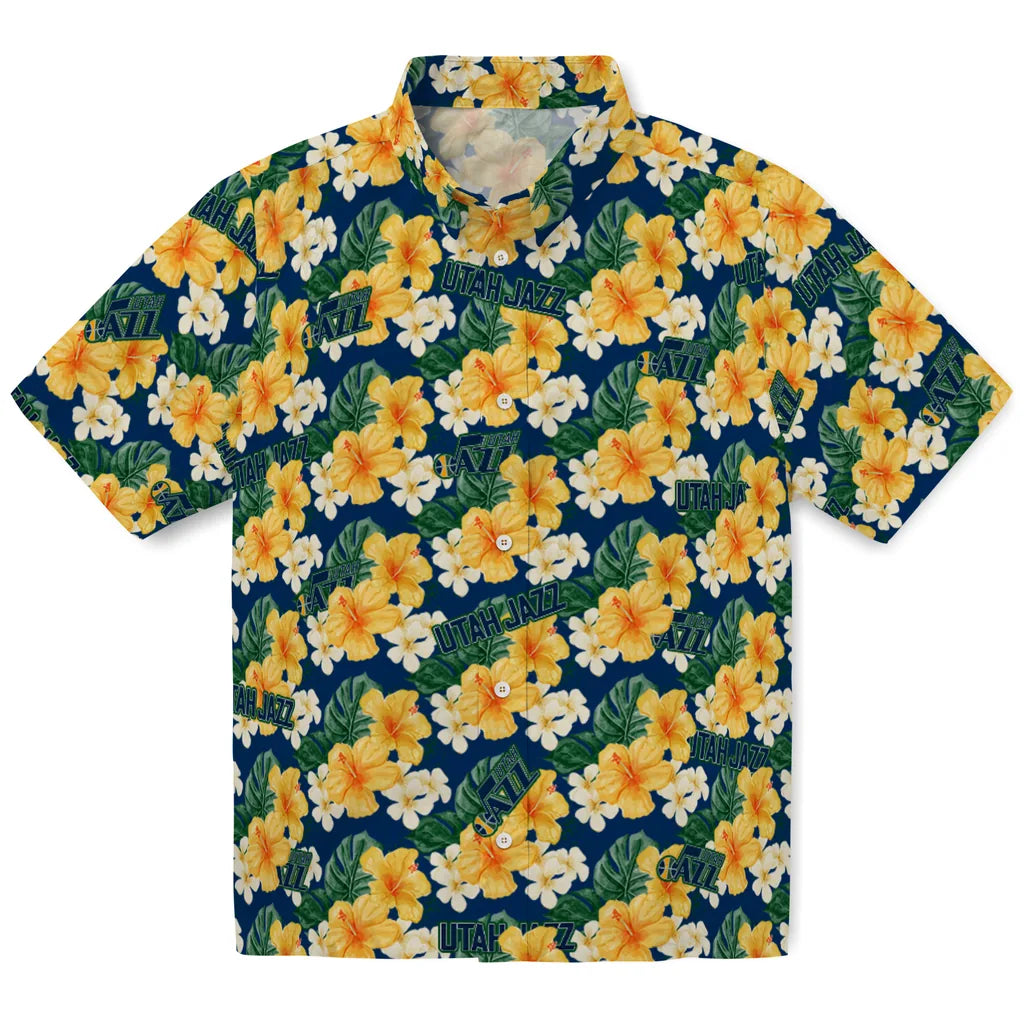 Utah Jazz Hawaiian Shirt - Hibiscus Tropics | Hula Hawaiian Shirts