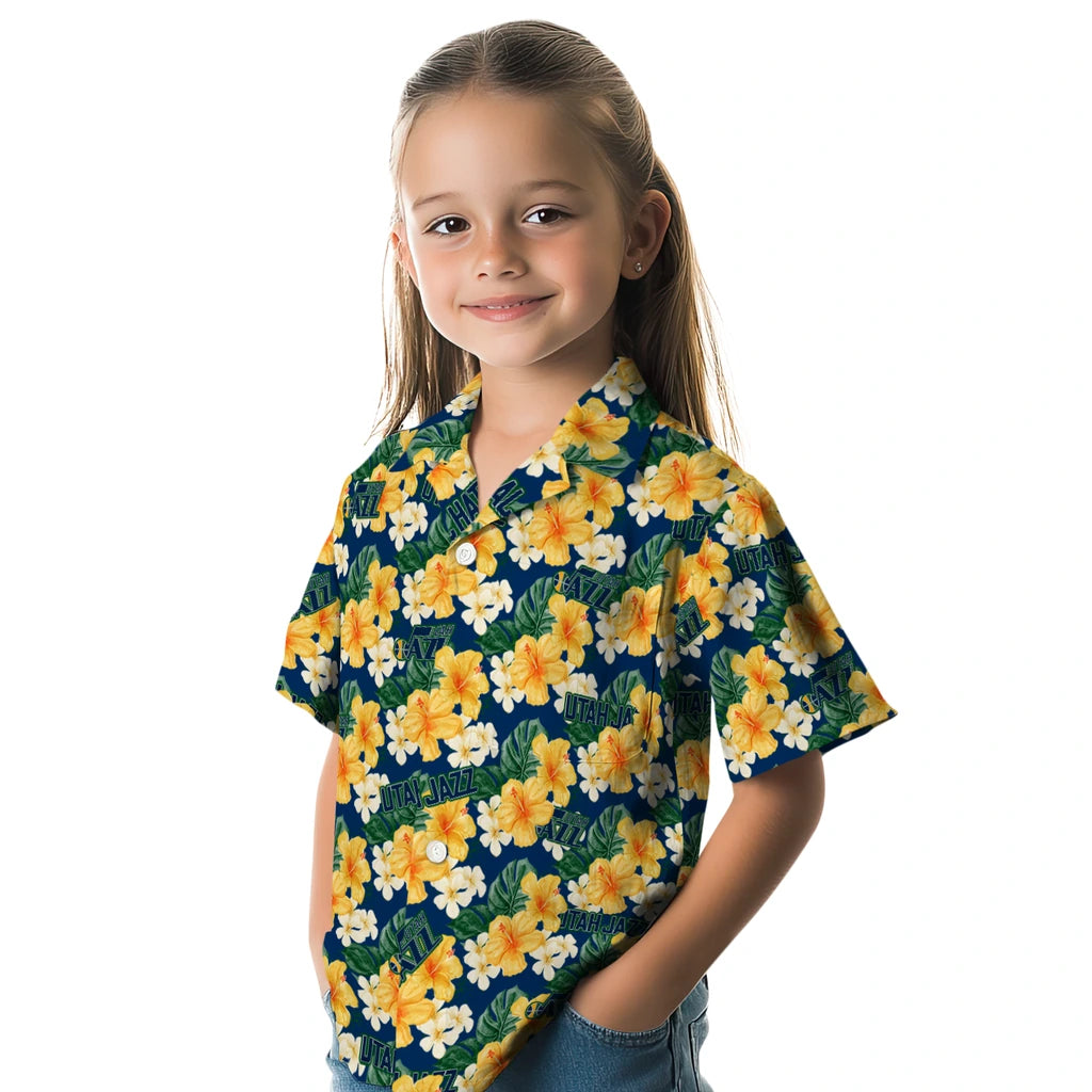 Utah Jazz Hawaiian Shirt - Hibiscus Tropics | Hula Hawaiian Shirts