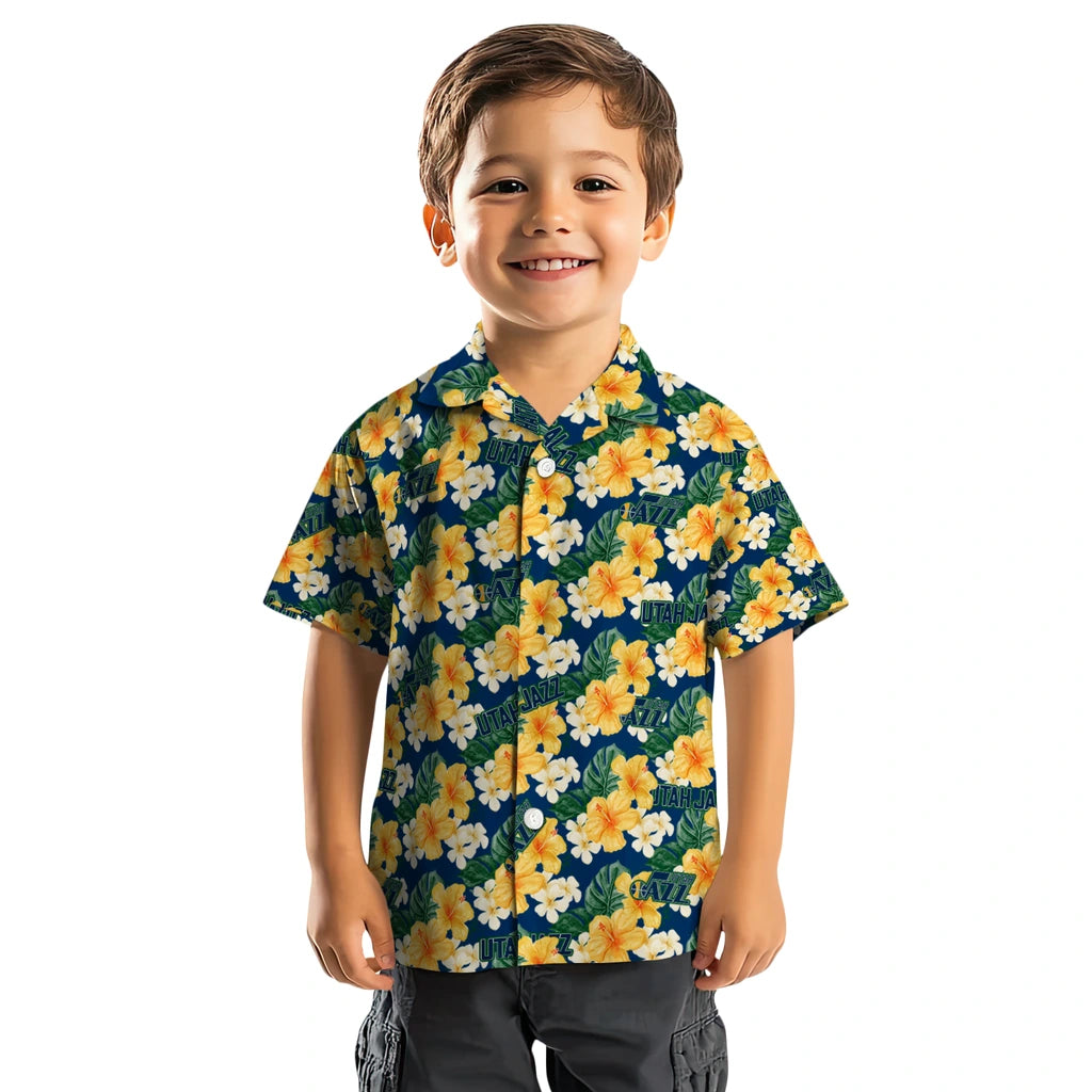 Utah Jazz Hawaiian Shirt - Hibiscus Tropics | Hula Hawaiian Shirts
