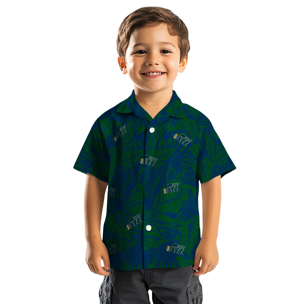 Utah Jazz Hawaiian Shirt - Monstera Layer | Hula Hawaiian Shirts