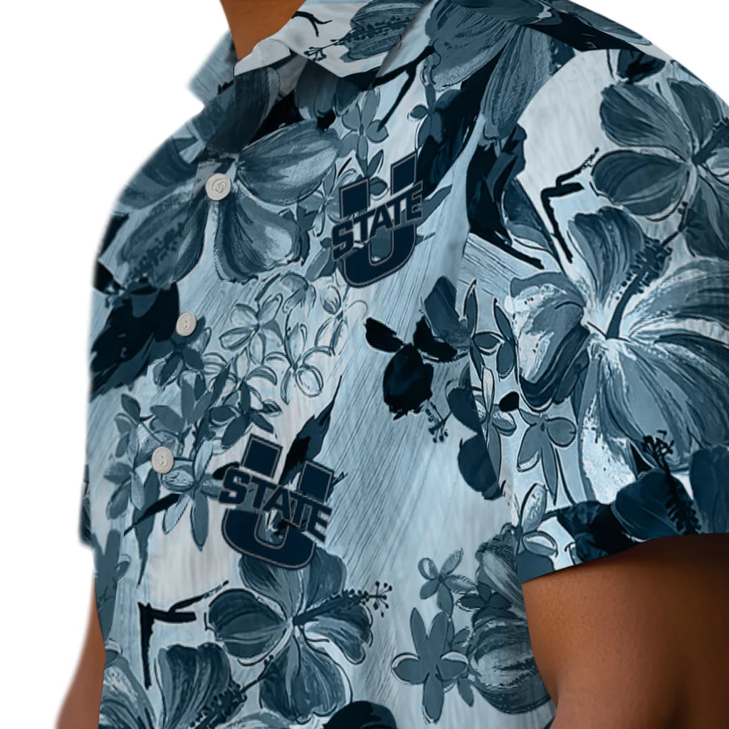 Utah State Aggies Hawaiian Shirt - Hibiscus Arrangement | Hula Hawaiian Shirts